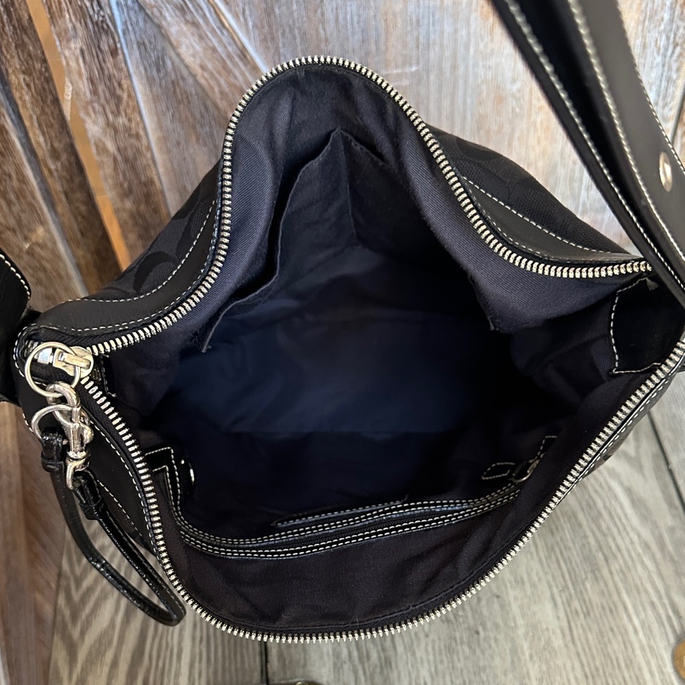 Coach Vintage 6346 Chelsea Signature Black Canvas Leather Shoulder Bag - Picture 11 of 14